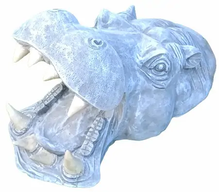  Product image 3 of the product “Zuberi - Hippopotamus head with open mouth, 50cm L | cast stone ”
